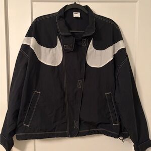 Nike Women's Black Bomber Jacket with White Accents